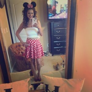 Polka Dot red Skater Skirt